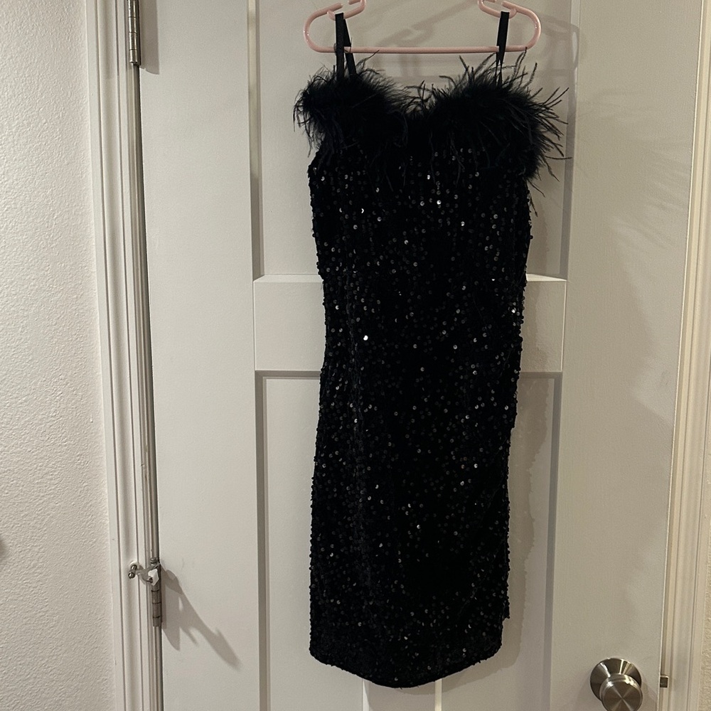 Elegant Black Sequin Kids Dress